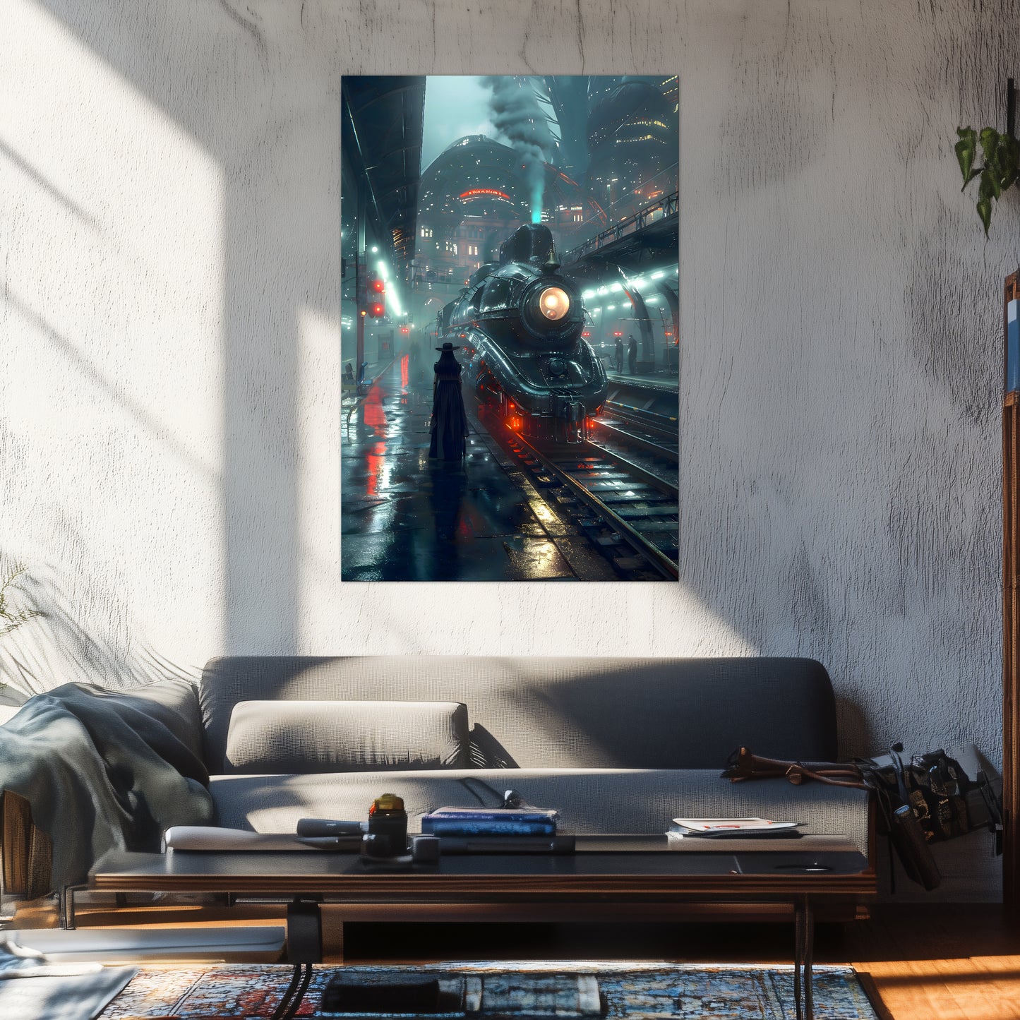 Dystopia Train Poster – Solarwind Express | Awe-Inspiring Wall Art for Sci-Fi & Fantasy Train Enthusiasts | Unique and Exclusive Artwork