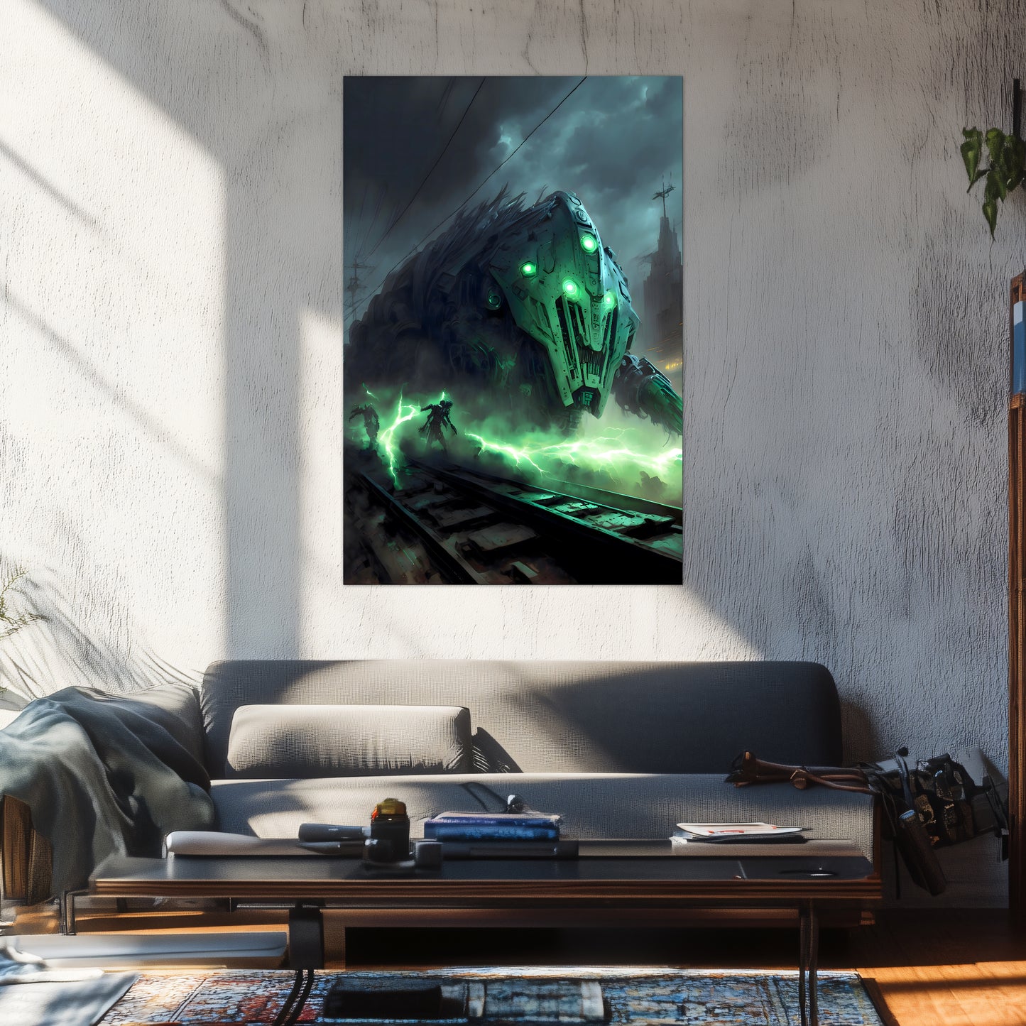 Zombie Train Poster – Darkclad Adjudicator | Awe-Inspiring Wall Art for Sci-Fi & Fantasy Train Enthusiasts | Unique and Exclusive Artwork