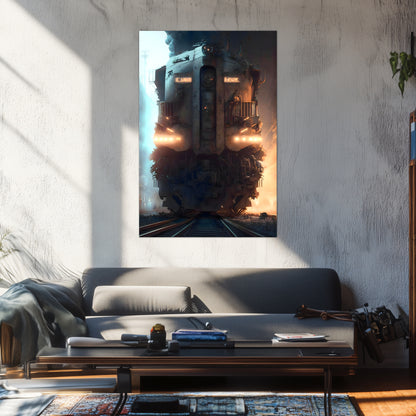 Diesel Train Poster – Warhound Mk IV | Awe-Inspiring Wall Art for Sci-Fi & Fantasy Train Enthusiasts | Unique and Exclusive Artwork