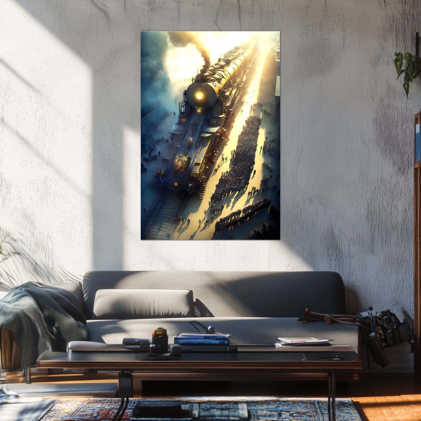 Steampunk Train Poster – Behemoth Boy | Awe-Inspiring Wall Art for Sci-Fi & Fantasy Train Enthusiasts | Unique and Exclusive Artwork