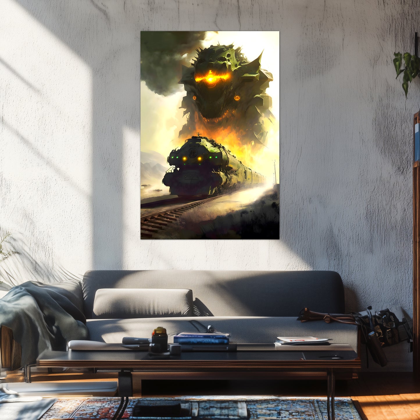 Fantasy Train Poster – Viridian Wyrmhauler | Awe-Inspiring Wall Art for Sci-Fi & Fantasy Train Enthusiasts | Unique and Exclusive Artwork