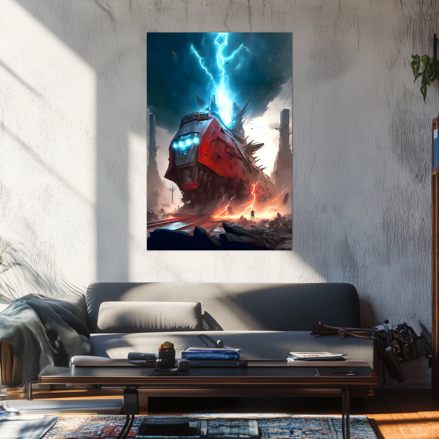 Wasteland Train Poster – Abaddon’s Wrath | Awe-Inspiring Wall Art for Sci-Fi & Fantasy Train Enthusiasts | Unique and Exclusive Artwork