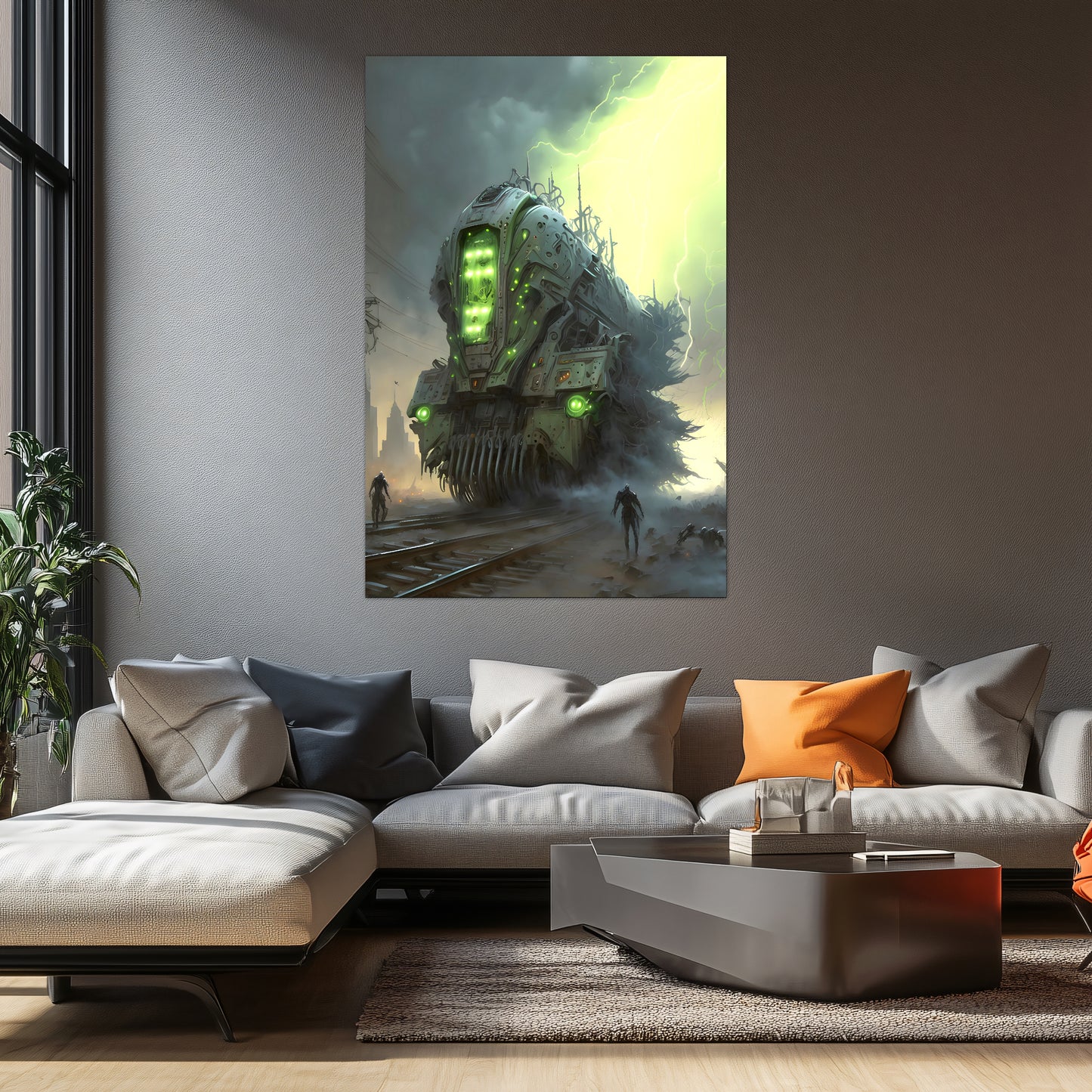 Zombie Train Poster – The Wraithcore Necrohauler | Awe-Inspiring Wall Art for Sci-Fi & Fantasy Train Enthusiasts | Unique and Exclusive Artwork