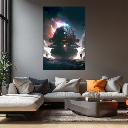 Wasteland Train Poster – The Voidstalker | Awe-Inspiring Wall Art for Sci-Fi & Fantasy Train Enthusiasts | Unique and Exclusive Artwork