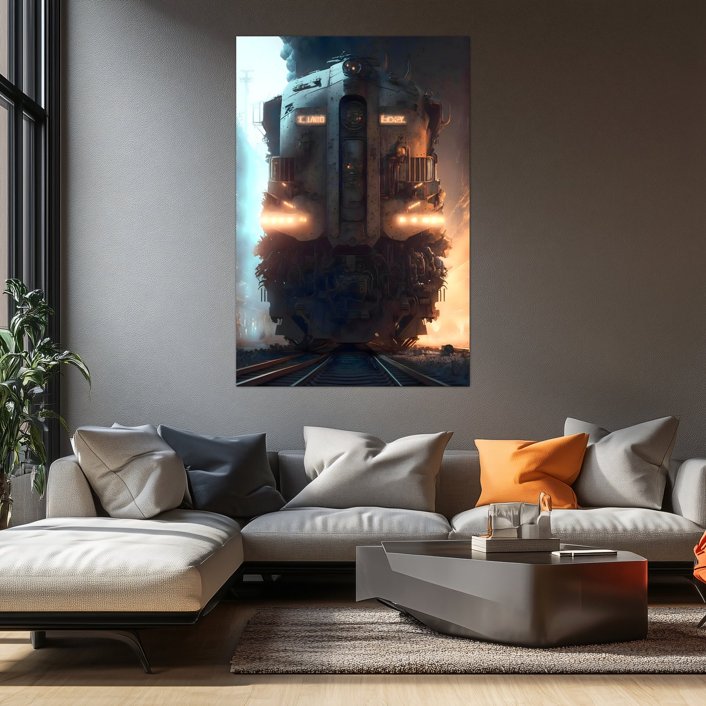 Diesel Train Poster – Warhound Mk IV | Awe-Inspiring Wall Art for Sci-Fi & Fantasy Train Enthusiasts | Unique and Exclusive Artwork