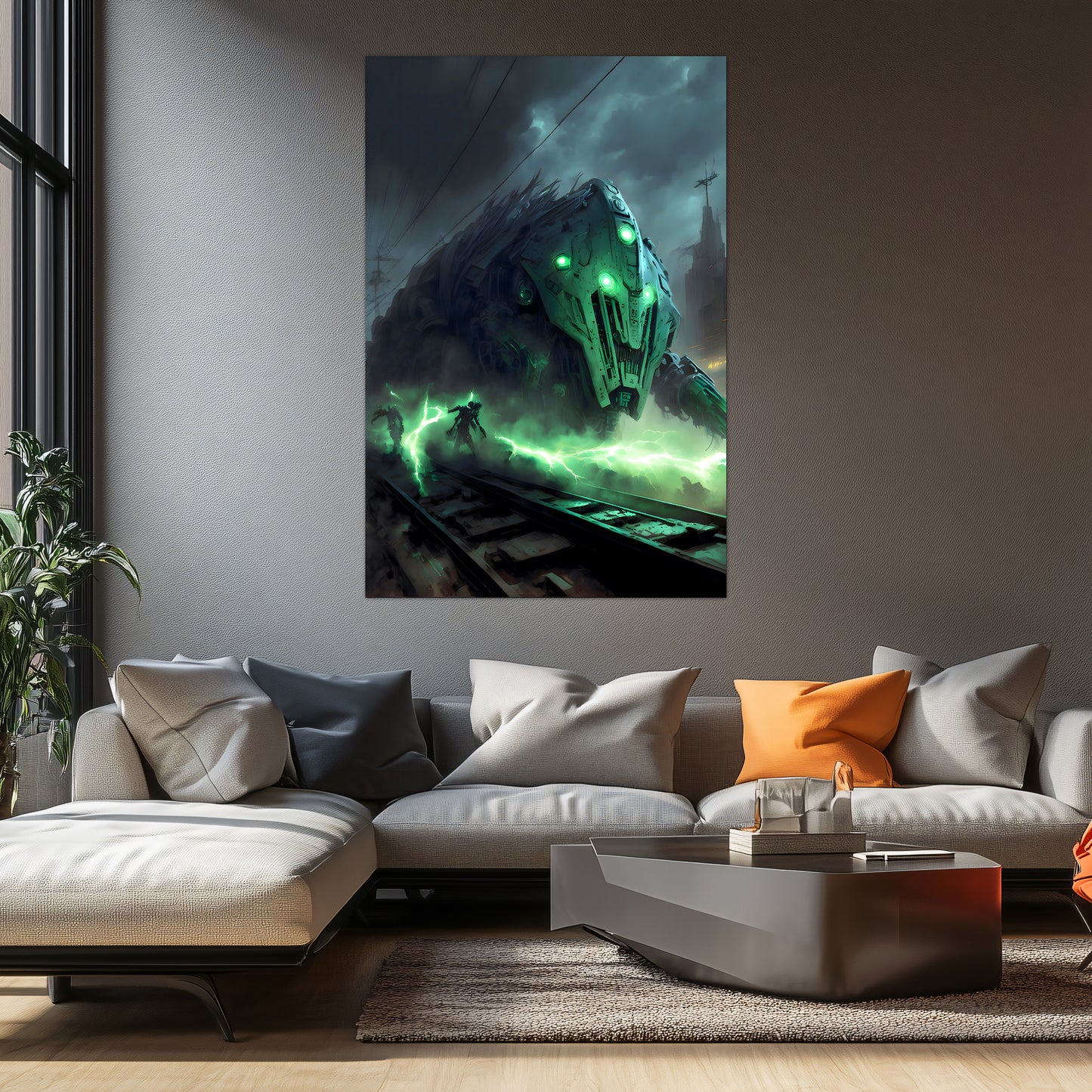 Zombie Train Poster – Darkclad Adjudicator | Awe-Inspiring Wall Art for Sci-Fi & Fantasy Train Enthusiasts | Unique and Exclusive Artwork