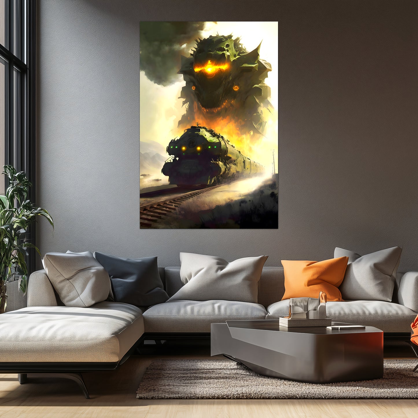Fantasy Train Poster – Viridian Wyrmhauler | Awe-Inspiring Wall Art for Sci-Fi & Fantasy Train Enthusiasts | Unique and Exclusive Artwork