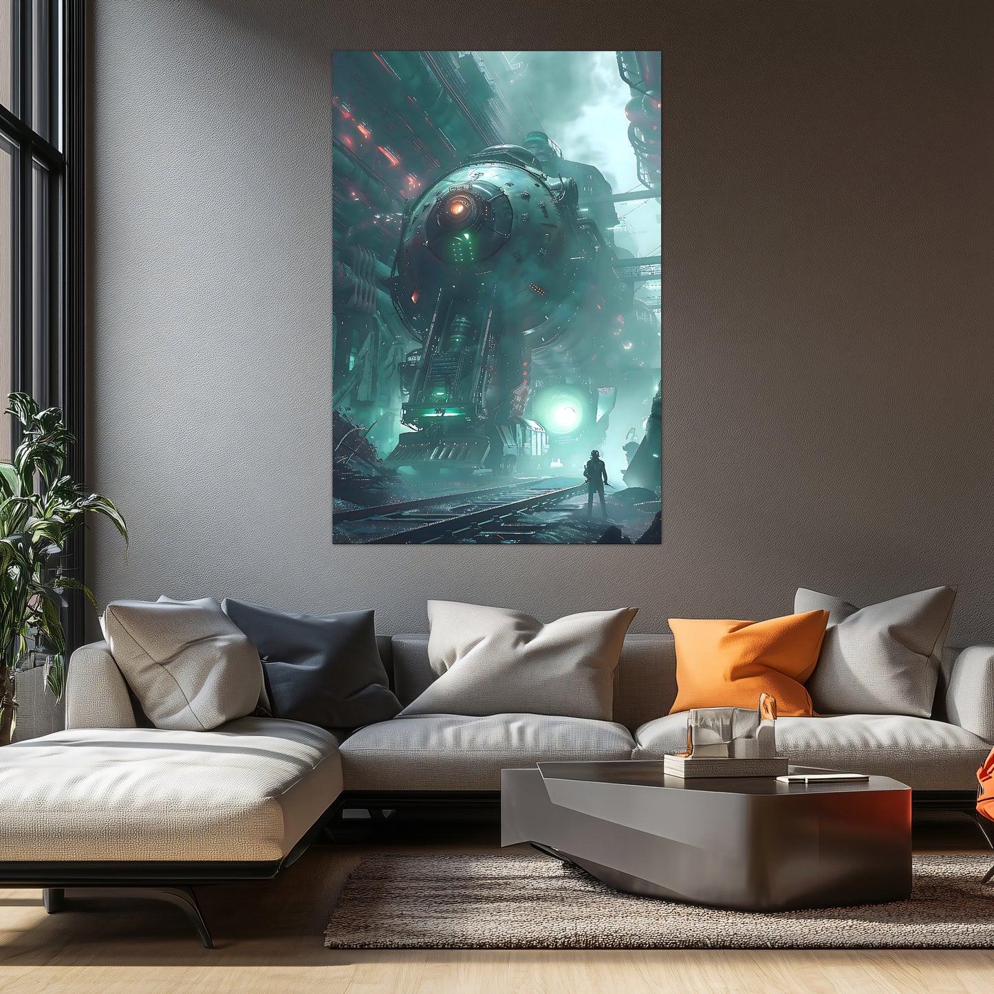 Cyberpunk Train Poster – Epitome One | Awe-Inspiring Wall Art for Sci-Fi & Fantasy Train Enthusiasts | Unique and Exclusive Artwork