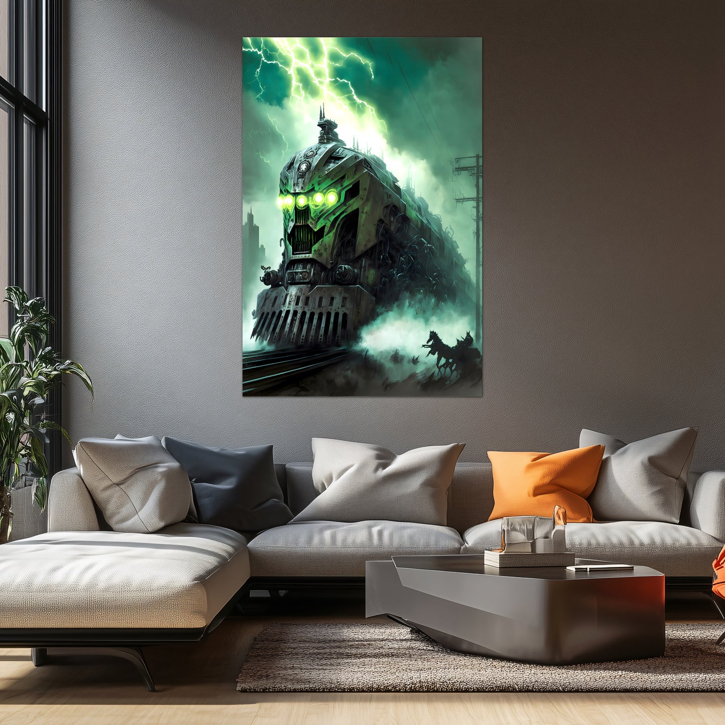 Zombie Train Poster – Hellforge Executor | Awe-Inspiring Wall Art for Sci-Fi & Fantasy Train Enthusiasts | Unique and Exclusive Artwork