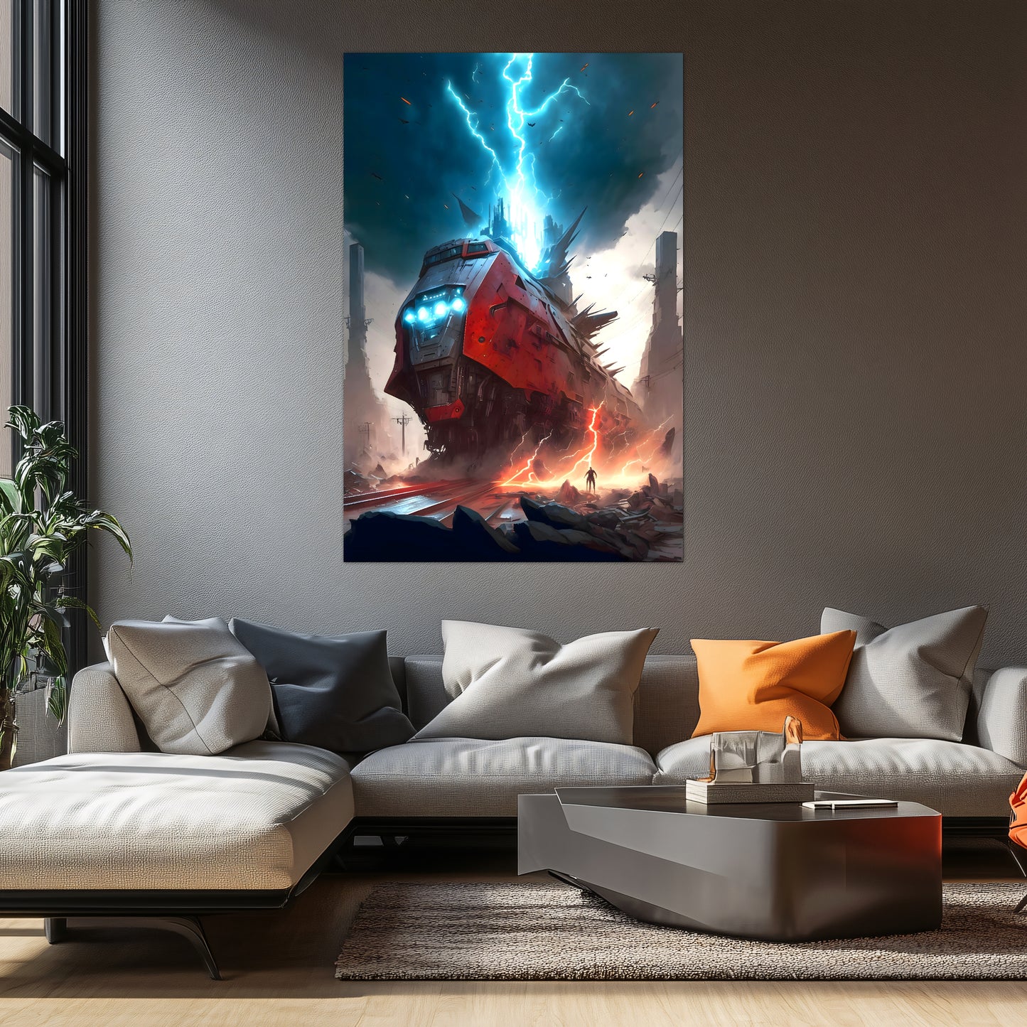 Wasteland Train Poster – Abaddon’s Wrath | Awe-Inspiring Wall Art for Sci-Fi & Fantasy Train Enthusiasts | Unique and Exclusive Artwork