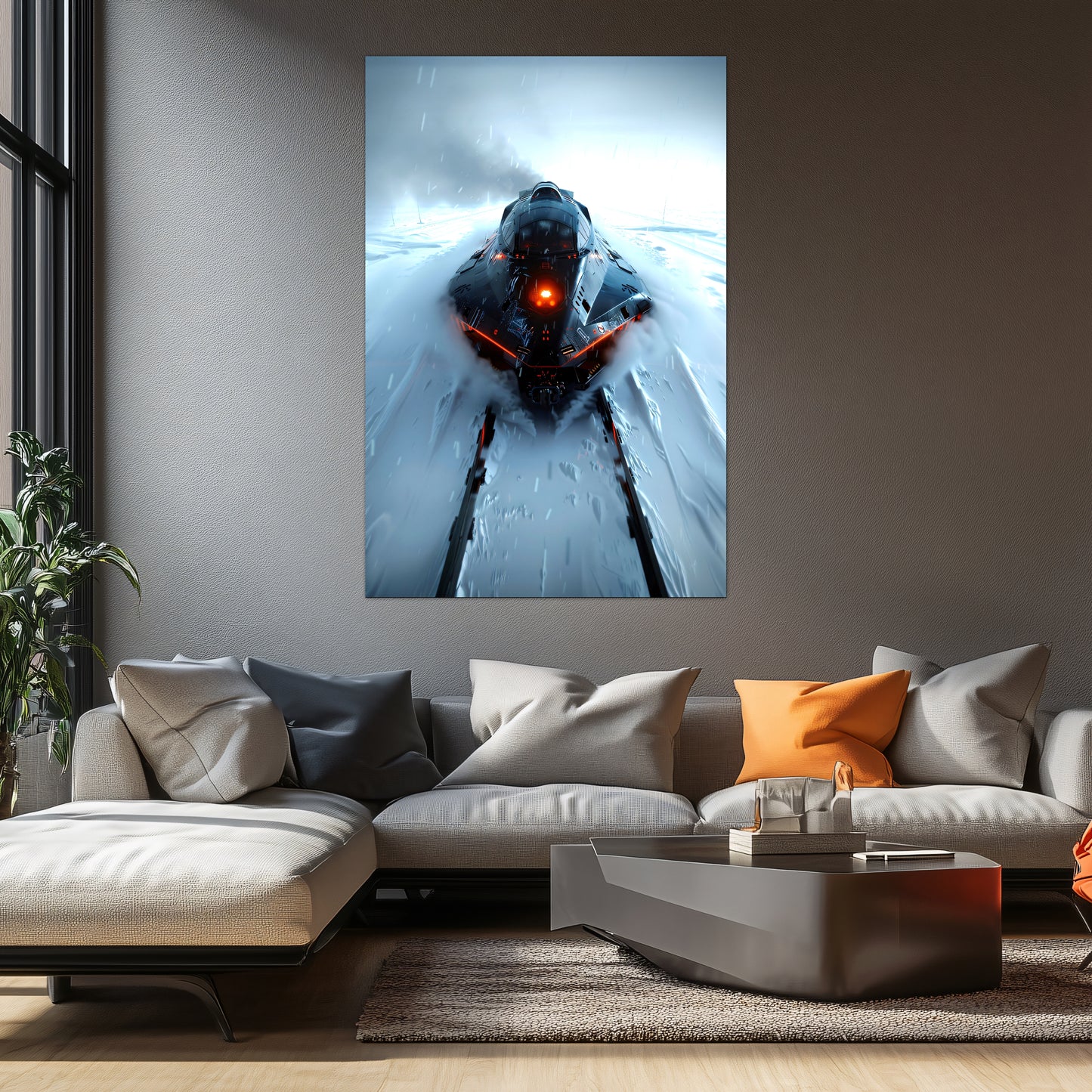 Cyberpunk Train Poster – The Demon's Dagger | Awe-Inspiring Wall Art for Sci-Fi & Fantasy Train Enthusiasts | Unique and Exclusive Artwork