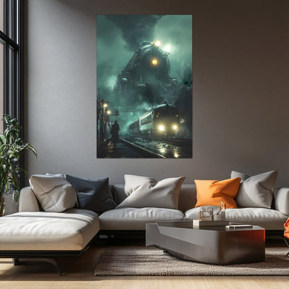 Fantasy Train Poster – Titan Wraith | Awe-Inspiring Wall Art for Sci-Fi & Fantasy Train Enthusiasts | Unique and Exclusive Artwork