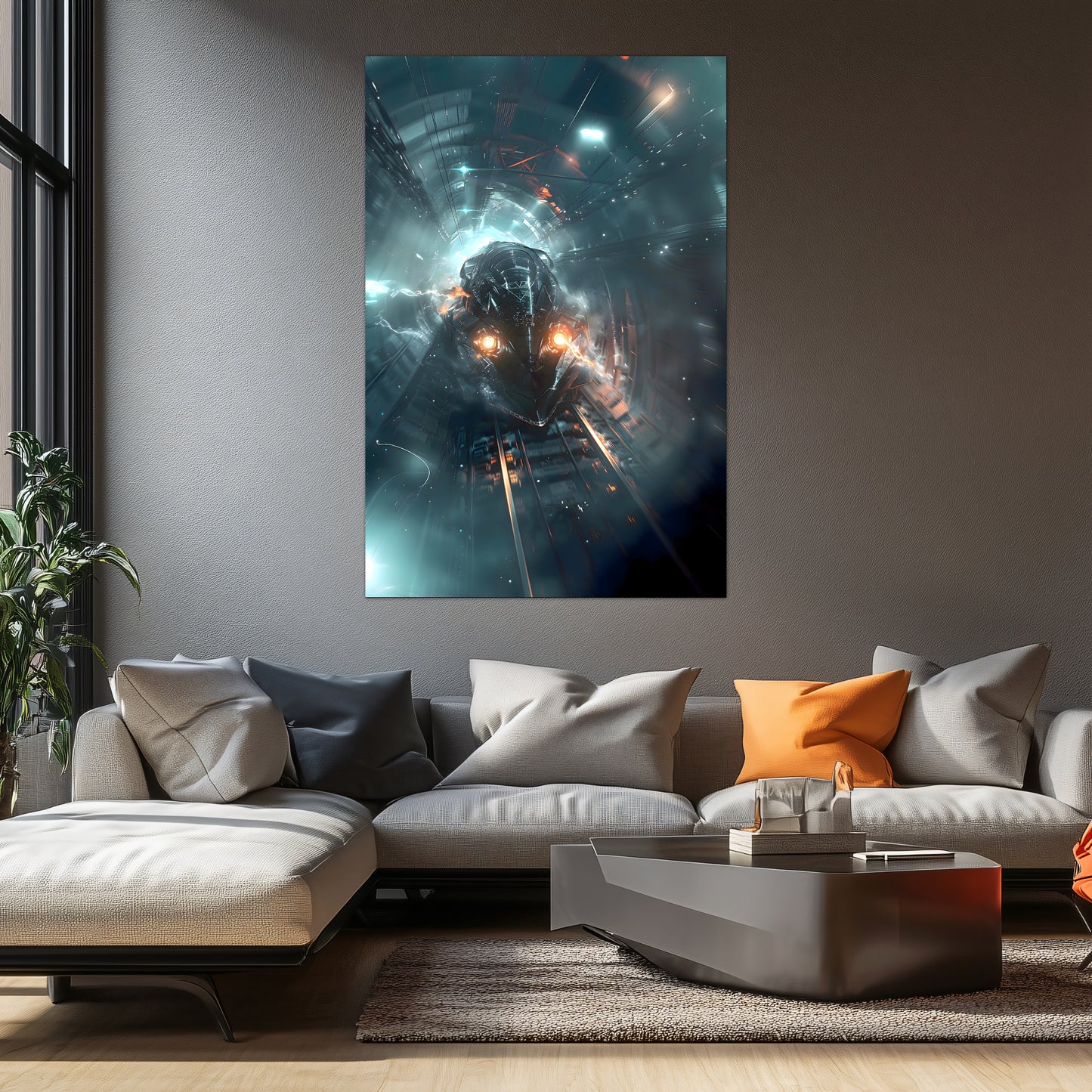 Cyberpunk Train Poster – Nightblade Crusader | Awe-Inspiring Wall Art for Sci-Fi & Fantasy Train Enthusiasts | Unique and Exclusive Artwork