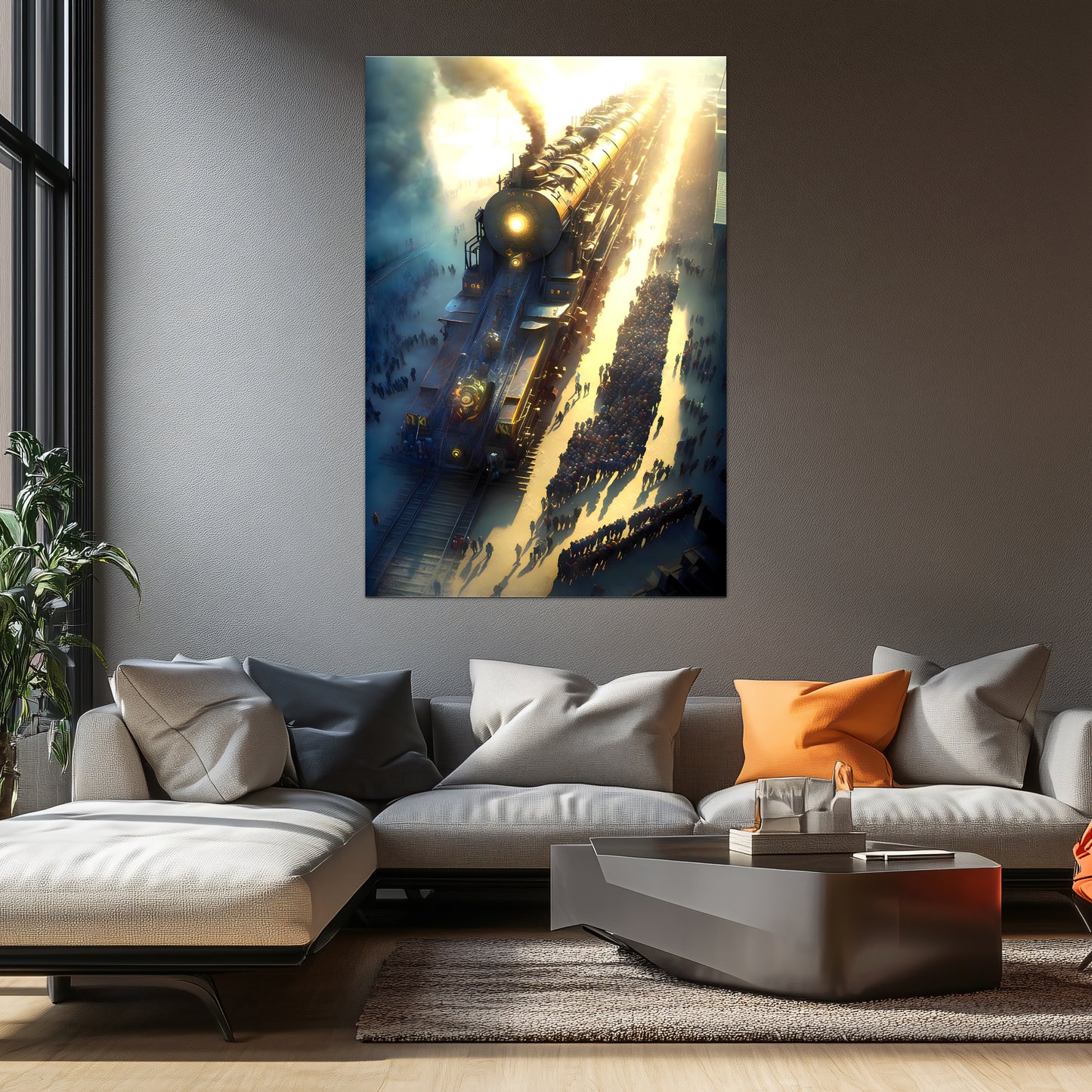 Steampunk Train Poster – Behemoth Boy | Awe-Inspiring Wall Art for Sci-Fi & Fantasy Train Enthusiasts | Unique and Exclusive Artwork