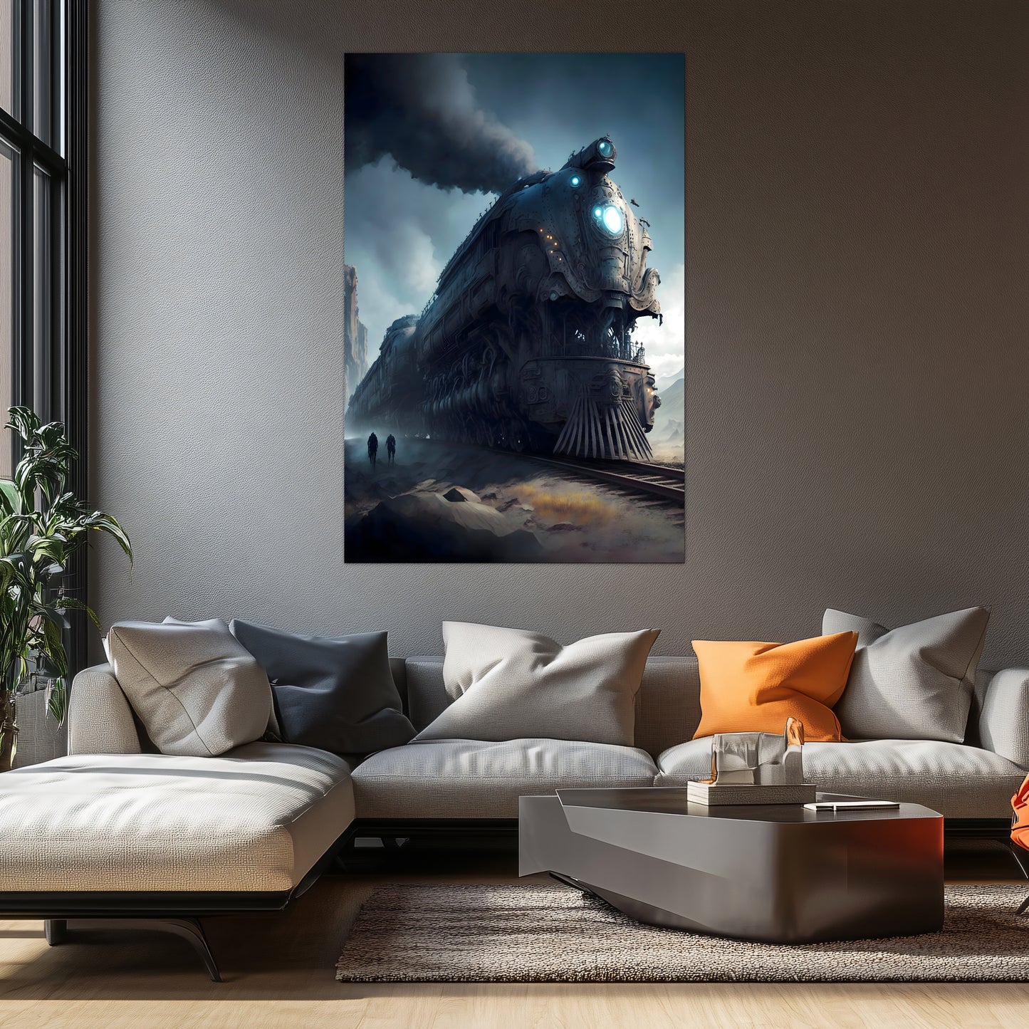 Dystopia Train Poster – Titanforge Paladin | Awe-Inspiring Wall Art for Sci-Fi & Fantasy Train Enthusiasts | Unique and Exclusive Artwork