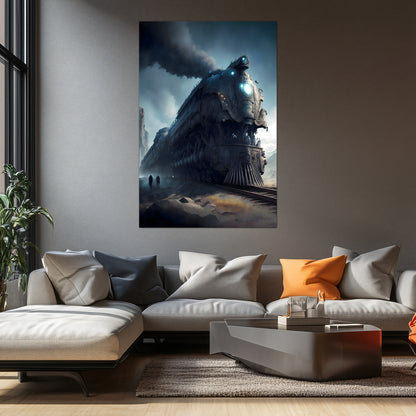 Dystopia Train Poster – Titanforge Paladin | Awe-Inspiring Wall Art for Sci-Fi & Fantasy Train Enthusiasts | Unique and Exclusive Artwork