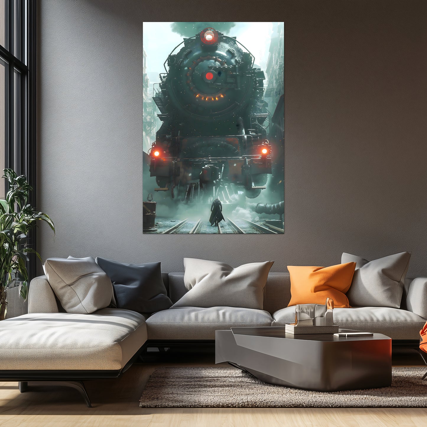 Dystopia Train Poster – Iron Predator | Awe-Inspiring Wall Art for Sci-Fi & Fantasy Train Enthusiasts | Unique and Exclusive Artwork