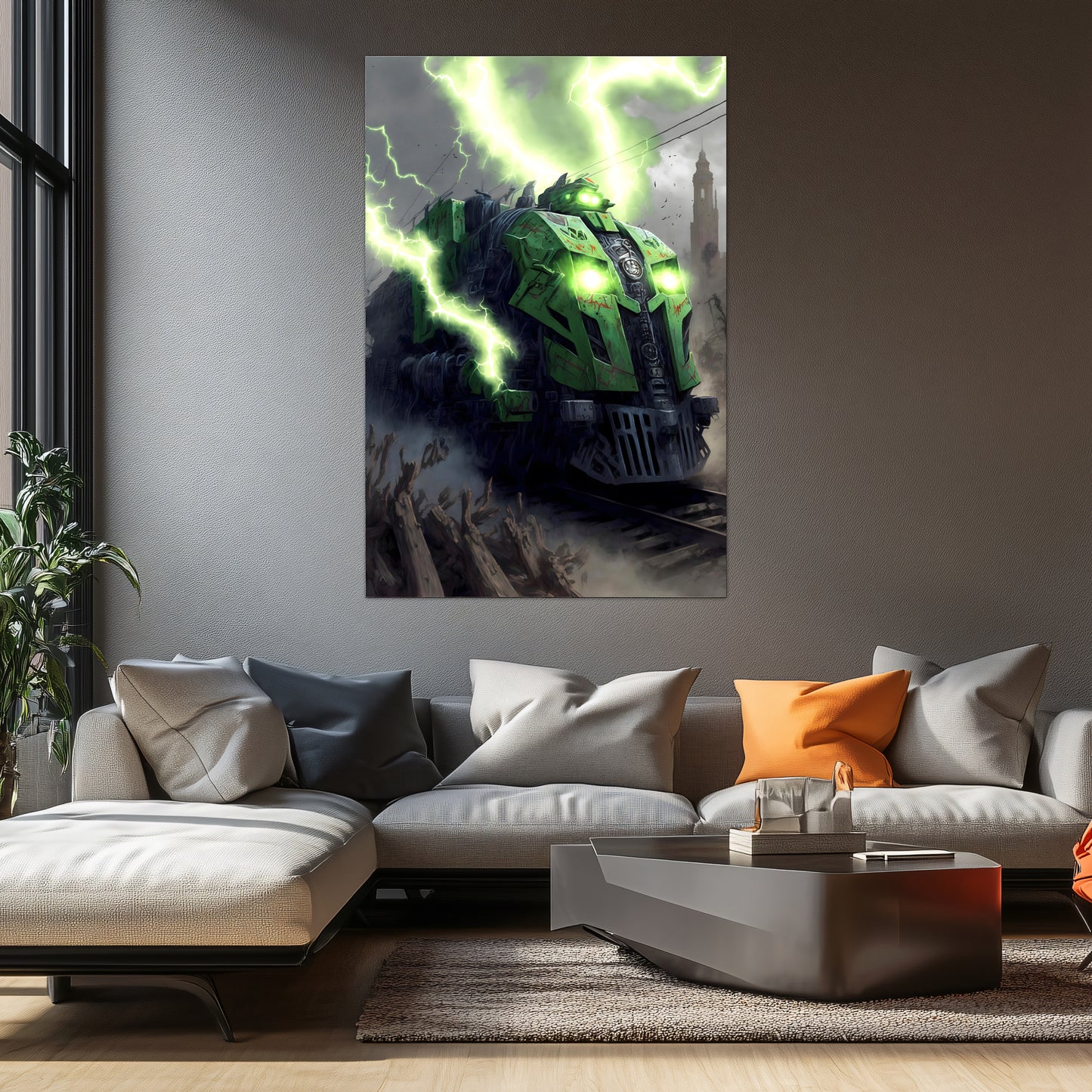 Zombie Train Poster – Shadowbane Revenant | Awe-Inspiring Wall Art for Sci-Fi & Fantasy Train Enthusiasts | Unique and Exclusive Artwork