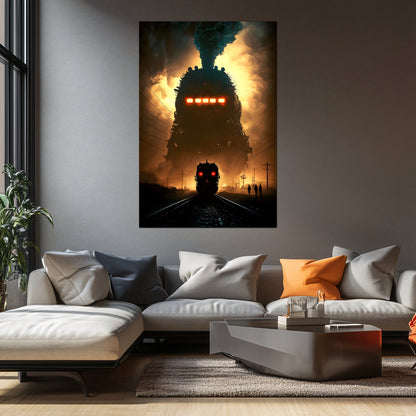 Post-Apocalyptic Train Poster – The Endbringer | Awe-Inspiring Wall Art for Sci-Fi & Fantasy Train Enthusiasts | Unique and Exclusive Artwork