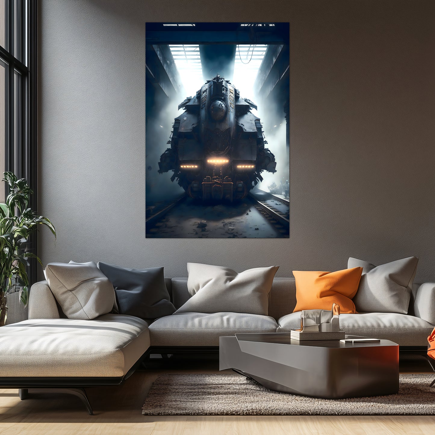 Diesel Train Poster – Aeternum Custos | Awe-Inspiring Wall Art for Sci-Fi & Fantasy Train Enthusiasts | Unique and Exclusive Artwork