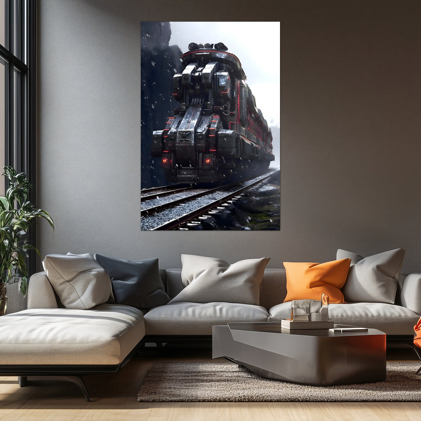 Dystopia Train Poster – Ironridge Bastion | Awe-Inspiring Wall Art for Sci-Fi & Fantasy Train Enthusiasts | Unique and Exclusive Artwork