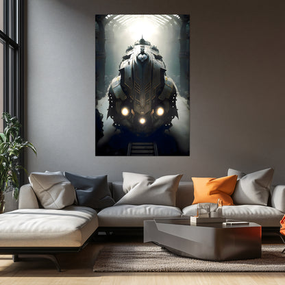 Diesel Train Poster – Chronos Magnus | Awe-Inspiring Wall Art for Sci-Fi & Fantasy Train Enthusiasts | Unique and Exclusive Artwork