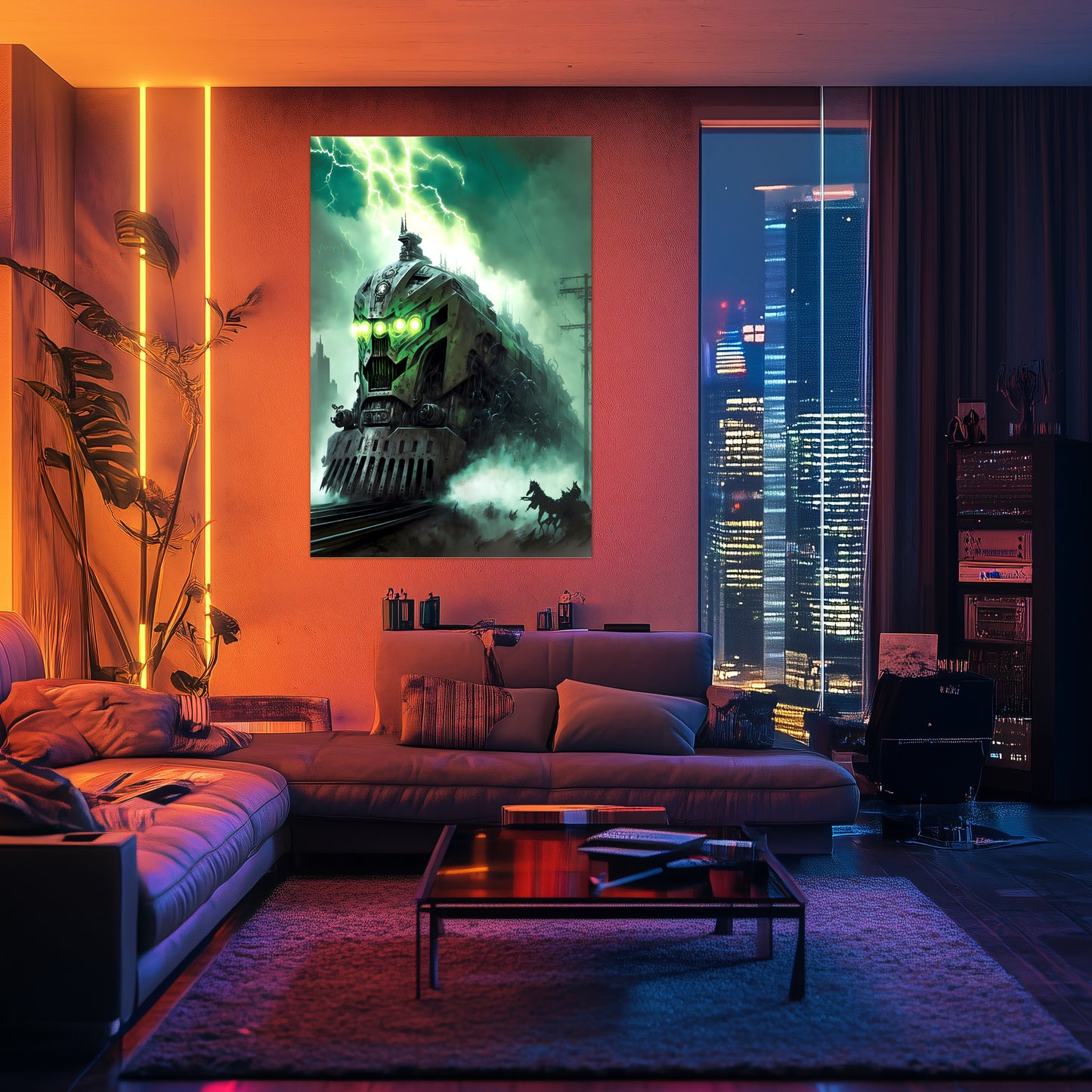 Zombie Train Poster – Hellforge Executor | Awe-Inspiring Wall Art for Sci-Fi & Fantasy Train Enthusiasts | Unique and Exclusive Artwork
