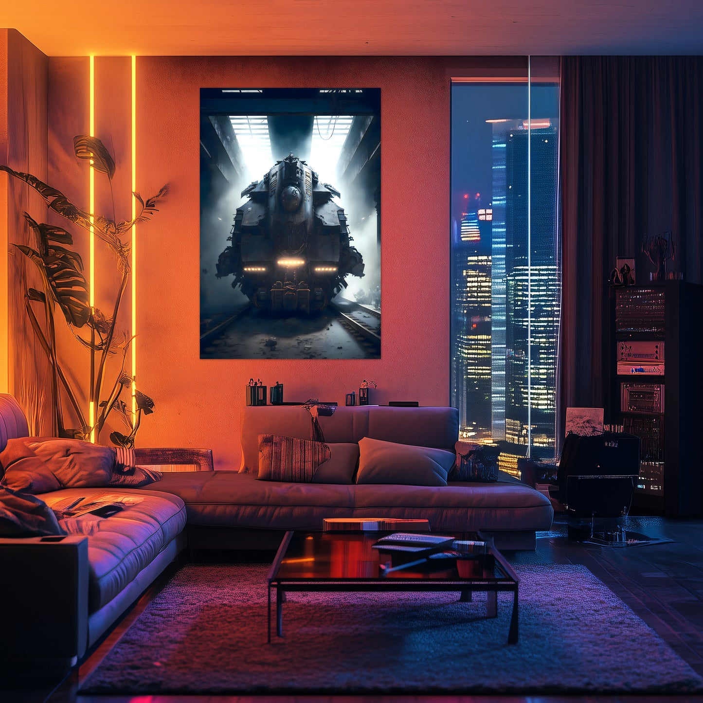 Diesel Train Poster – Aeternum Custos | Awe-Inspiring Wall Art for Sci-Fi & Fantasy Train Enthusiasts | Unique and Exclusive Artwork