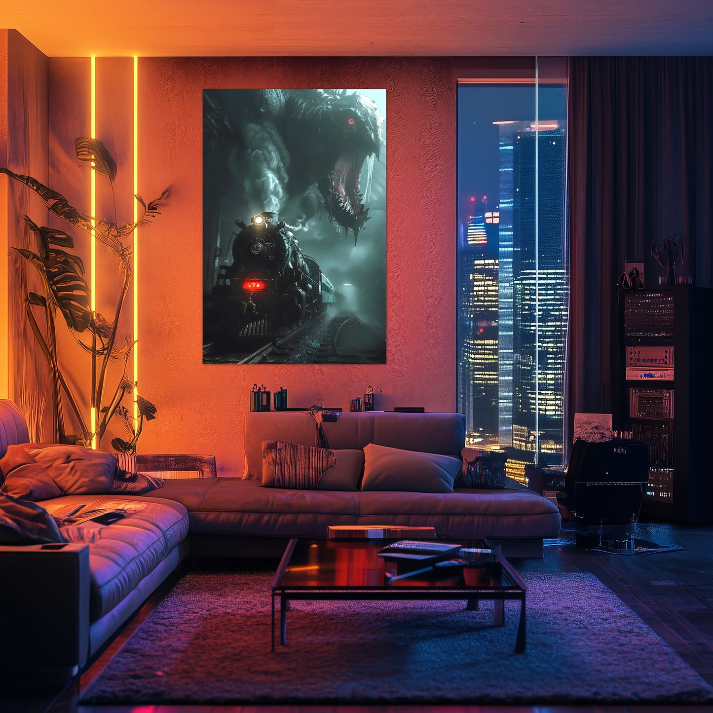 Fantasy Train Poster – Dragonbane Express | Awe-Inspiring Wall Art for Sci-Fi & Fantasy Train Enthusiasts | Unique and Exclusive Artwork