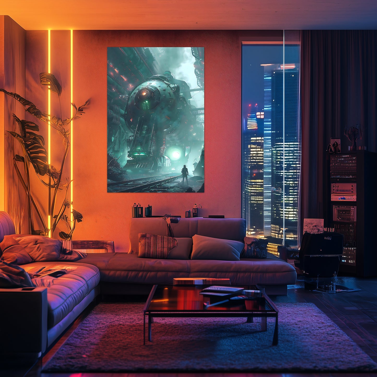 Cyberpunk Train Poster – Epitome One | Awe-Inspiring Wall Art for Sci-Fi & Fantasy Train Enthusiasts | Unique and Exclusive Artwork