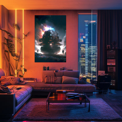 Wasteland Train Poster – The Voidstalker | Awe-Inspiring Wall Art for Sci-Fi & Fantasy Train Enthusiasts | Unique and Exclusive Artwork