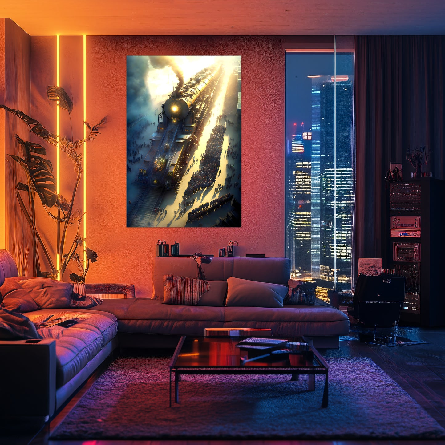 Steampunk Train Poster – Behemoth Boy | Awe-Inspiring Wall Art for Sci-Fi & Fantasy Train Enthusiasts | Unique and Exclusive Artwork