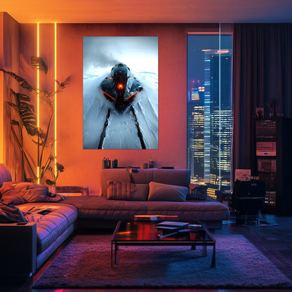 Cyberpunk Train Poster – The Demon's Dagger | Awe-Inspiring Wall Art for Sci-Fi & Fantasy Train Enthusiasts | Unique and Exclusive Artwork