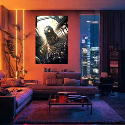 Steampunk Train Poster – Imperial Grandliner | Awe-Inspiring Wall Art for Sci-Fi & Fantasy Train Enthusiasts | Unique and Exclusive Artwork