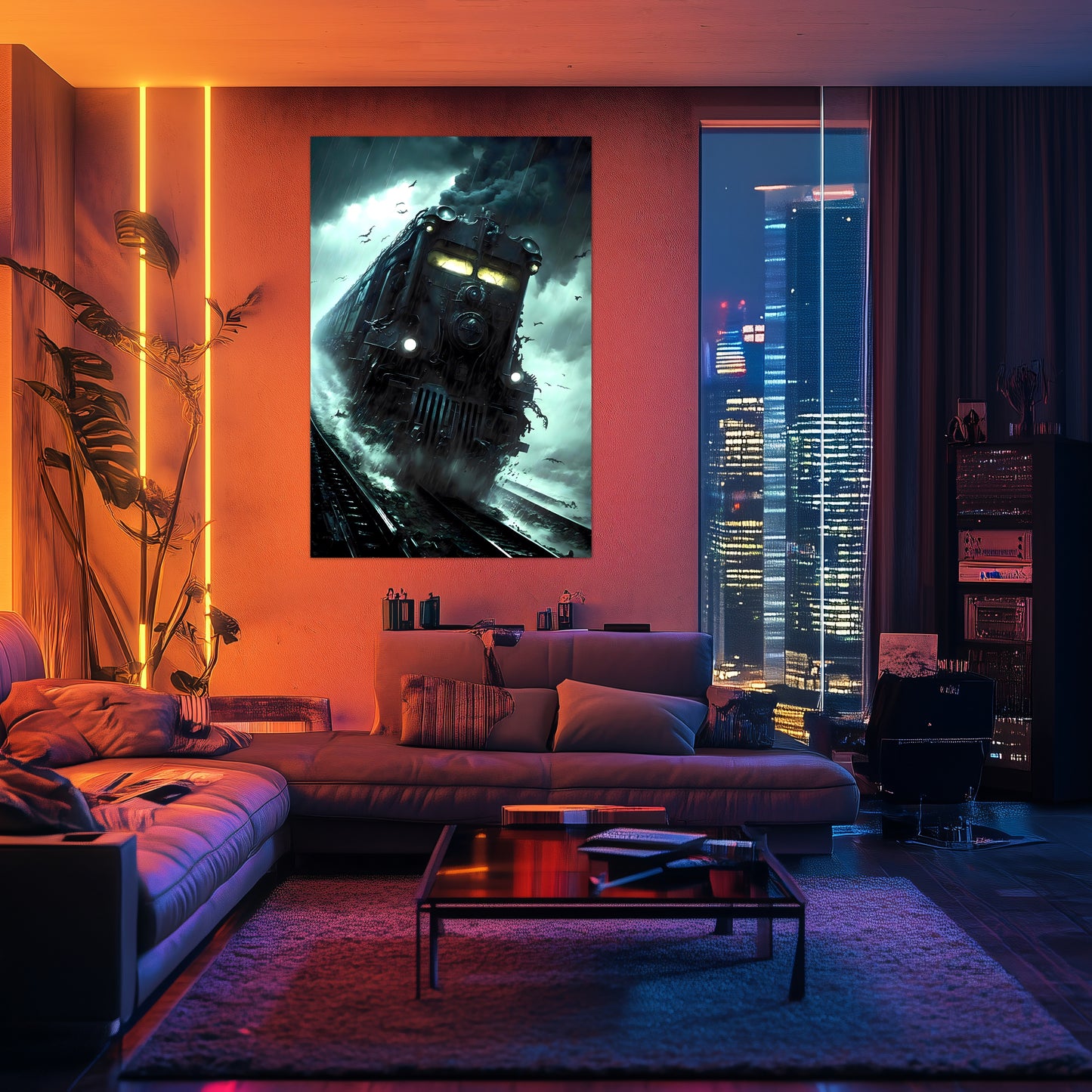 Zombie Train Poster – The Grim Hauler | Awe-Inspiring Wall Art for Sci-Fi & Fantasy Train Enthusiasts | Unique and Exclusive Artwork
