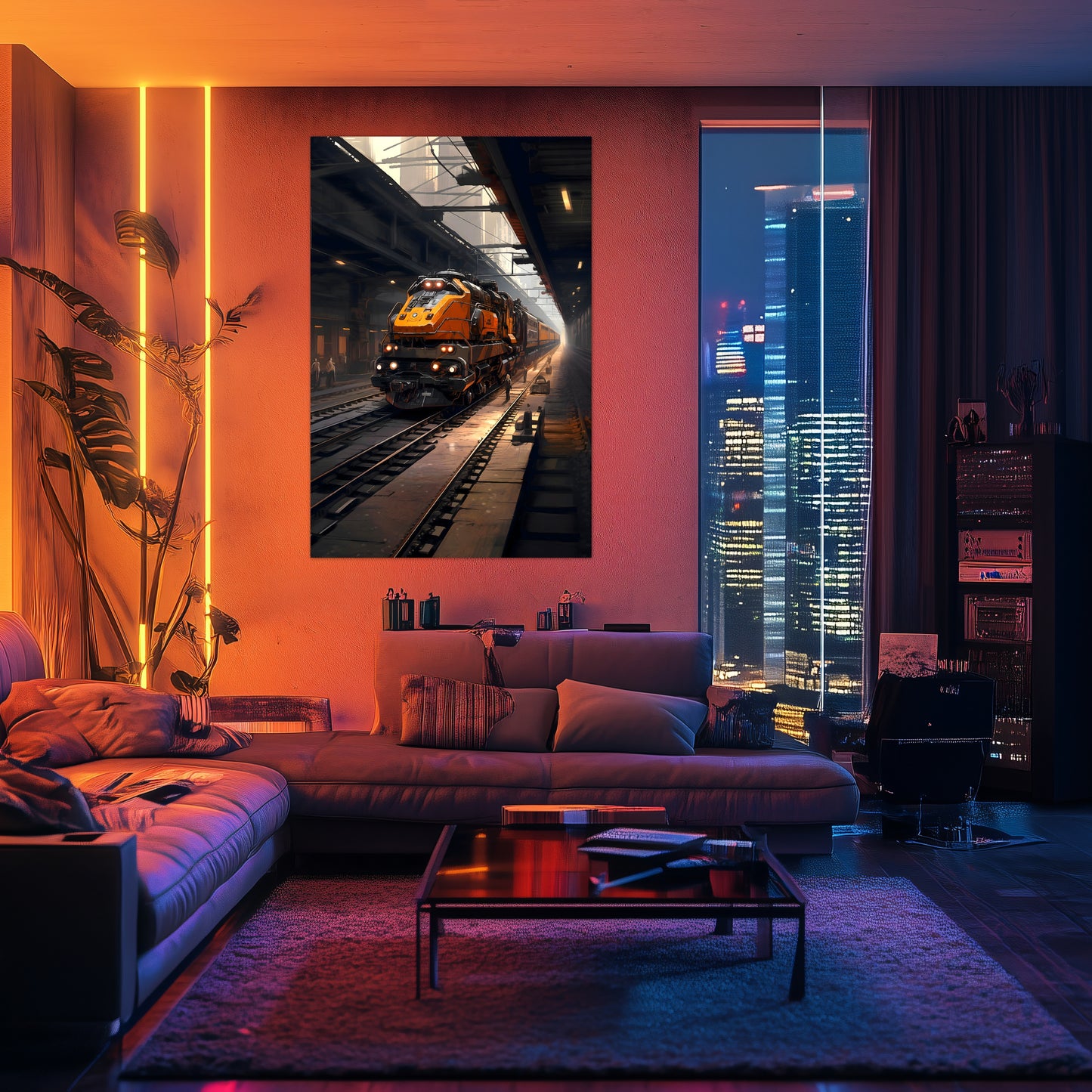 Diesel Train Poster – Blazerush Hauler | Awe-Inspiring Wall Art for Sci-Fi & Fantasy Train Enthusiasts | Unique and Exclusive Artwork