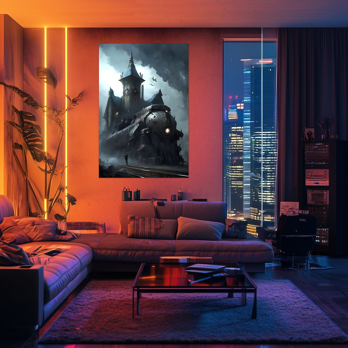 Fantasy Train Poster – Darkmist Phantom | Awe-Inspiring Wall Art for Sci-Fi & Fantasy Train Enthusiasts | Unique and Exclusive Artwork