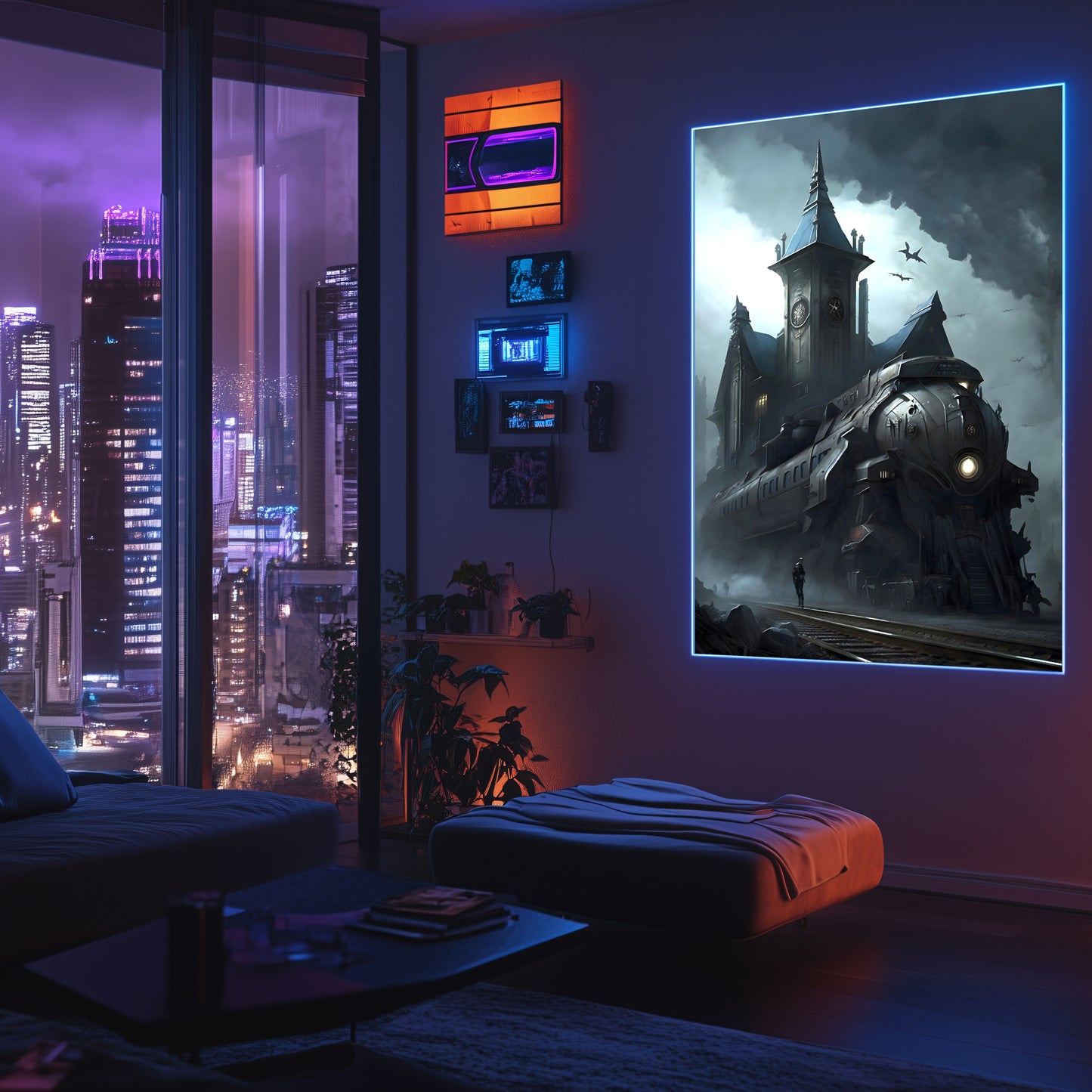 Fantasy Train Poster – Darkmist Phantom | Awe-Inspiring Wall Art for Sci-Fi & Fantasy Train Enthusiasts | Unique and Exclusive Artwork
