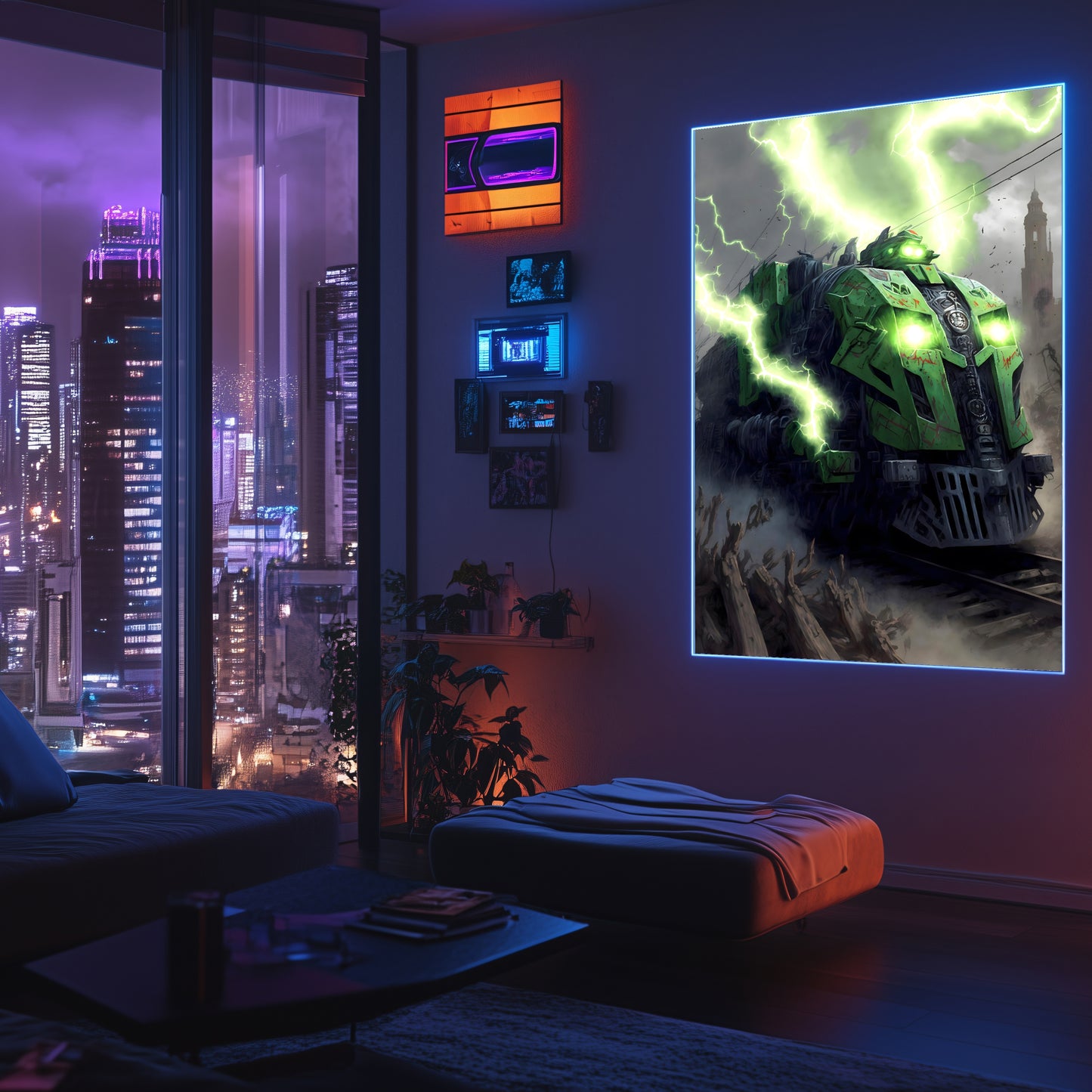 Zombie Train Poster – Shadowbane Revenant | Awe-Inspiring Wall Art for Sci-Fi & Fantasy Train Enthusiasts | Unique and Exclusive Artwork