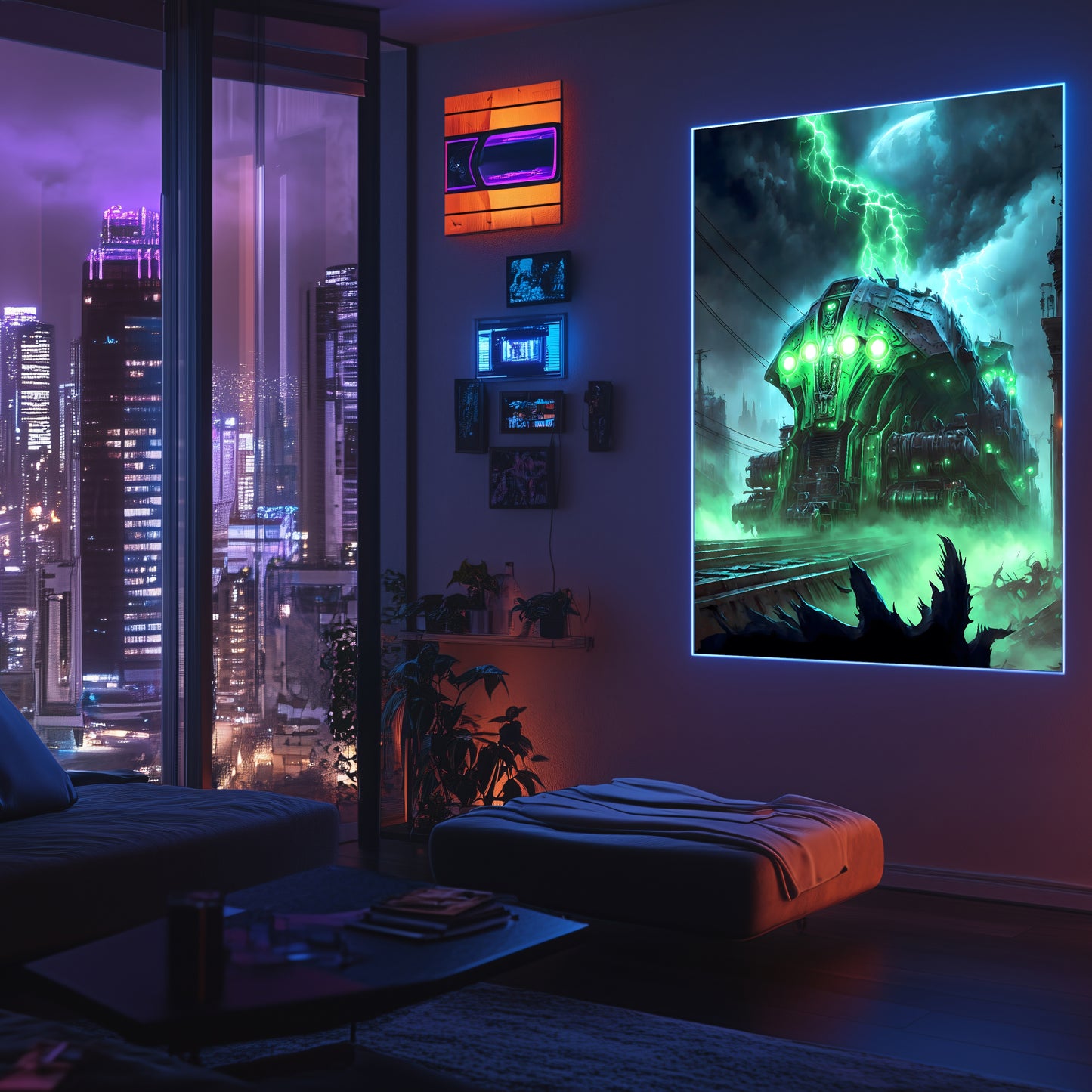 Zombie Train Poster – The Warp Architect | Awe-Inspiring Wall Art for Sci-Fi & Fantasy Train Enthusiasts | Unique and Exclusive Artwork