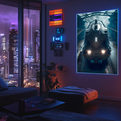 Diesel Train Poster – Rex Temporis | Awe-Inspiring Wall Art for Sci-Fi & Fantasy Train Enthusiasts | Unique and Exclusive Artwork
