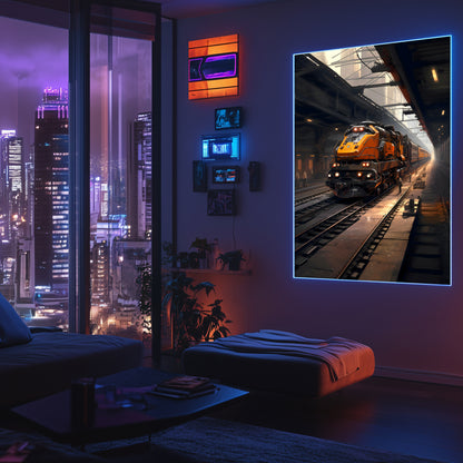 Diesel Train Poster – Blazerush Hauler | Awe-Inspiring Wall Art for Sci-Fi & Fantasy Train Enthusiasts | Unique and Exclusive Artwork
