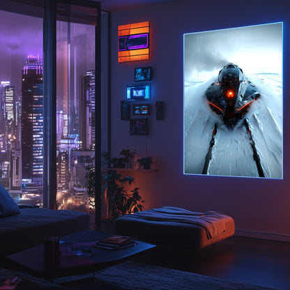 Cyberpunk Train Poster – The Demon's Dagger | Awe-Inspiring Wall Art for Sci-Fi & Fantasy Train Enthusiasts | Unique and Exclusive Artwork