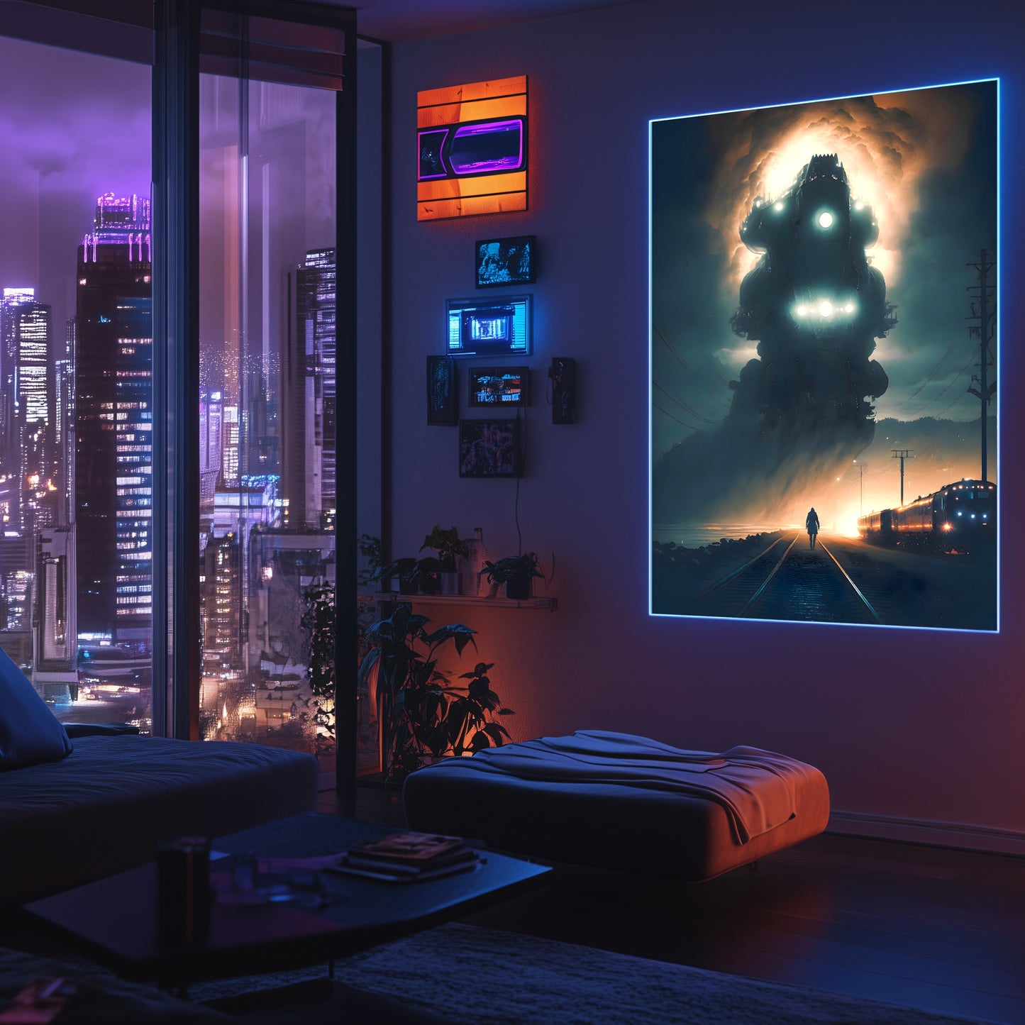 Post-Apocalyptic Train Poster – The Unyielding Monolith | Awe-Inspiring Wall Art for Sci-Fi & Fantasy Train Enthusiasts | Unique and Exclusive Artwork