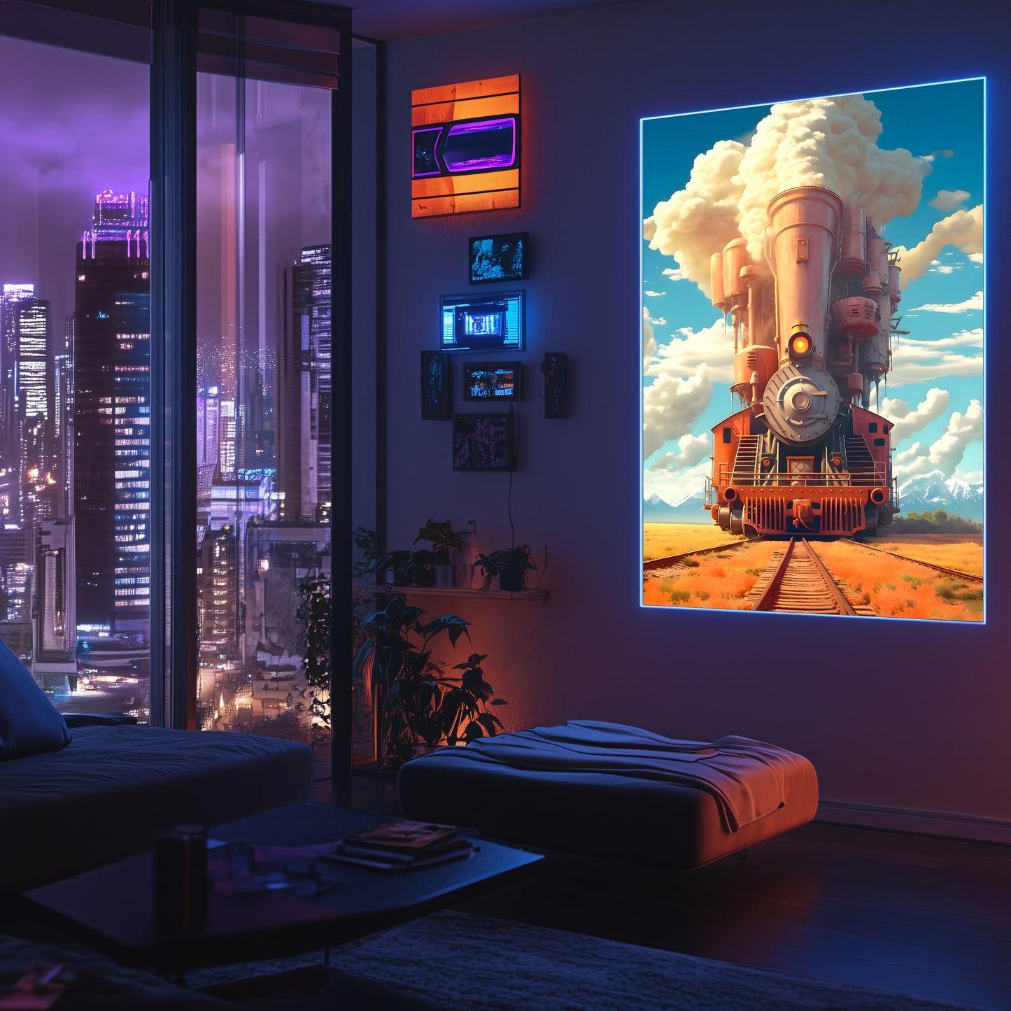 Steampunk Train Poster – Buffalo | Awe-Inspiring Wall Art for Sci-Fi & Fantasy Train Enthusiasts | Unique and Exclusive Artwork