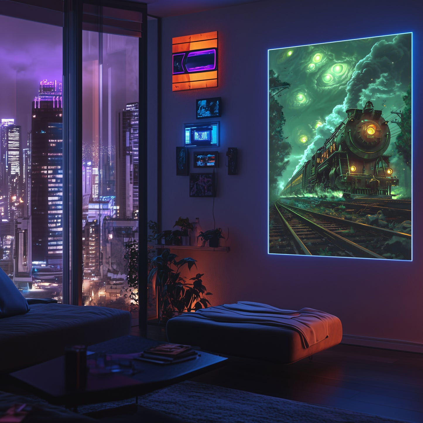 Fantasy Train Poster – The Emerald Phantom | Awe-Inspiring Wall Art for Sci-Fi & Fantasy Train Enthusiasts | Unique and Exclusive Artwork