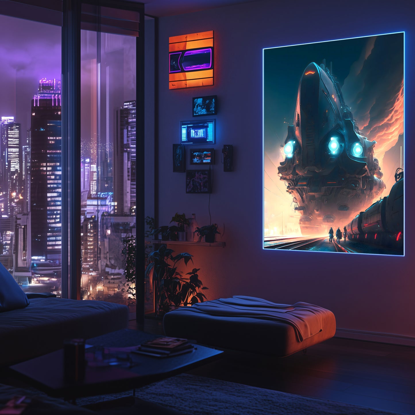 Cyberpunk Train Poster – Hyperion Elysian Metrocore | Awe-Inspiring Wall Art for Sci-Fi & Fantasy Train Enthusiasts | Unique and Exclusive Artwork