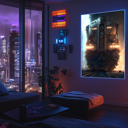 Diesel Train Poster – Warhound Mk IV | Awe-Inspiring Wall Art for Sci-Fi & Fantasy Train Enthusiasts | Unique and Exclusive Artwork