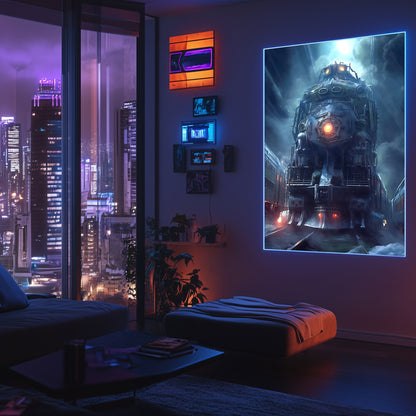 Post-Apocalyptic Train Poster – Winterborn Thunderheart | Awe-Inspiring Wall Art for Sci-Fi & Fantasy Train Enthusiasts | Unique and Exclusive Artwork