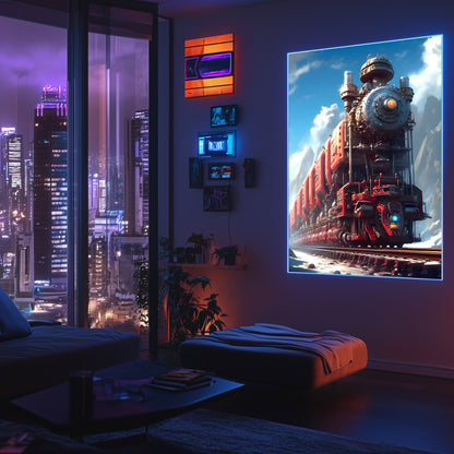 Post-Apocalyptic Train Poster – Colonial Colossus | Awe-Inspiring Wall Art for Sci-Fi & Fantasy Train Enthusiasts | Unique and Exclusive Artwork